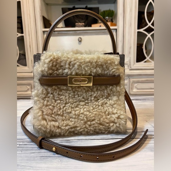 Tory Burch Handbags - Tory Burch  Lee Radziwill Petite Shearling & Leather Double Bag